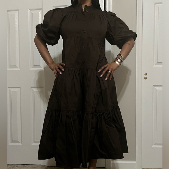 TORY BURCH Artist Button-Front Tiered Dress - Picture 3 of 4